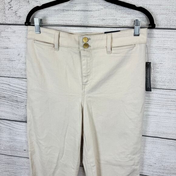 Talbots Women's Ivory Easy Straight Leg Ankle Fray Hem Jeans Size 6 - Picture 10 of 10